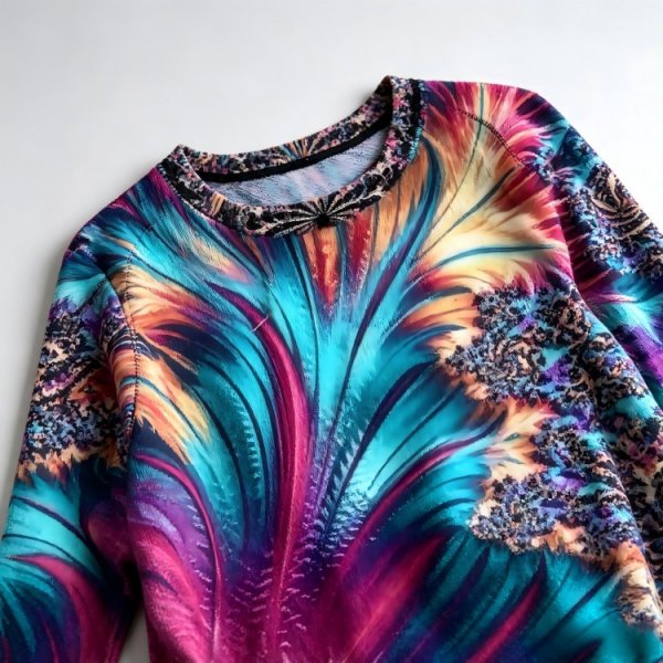 Showy Print Round Neck Top