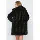 Black Textured Round Collar Coat