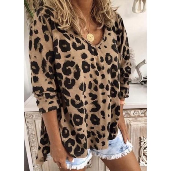 Cool Leopard Print Long Sleeve Top