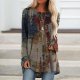 Stylish Baggy Long Sleeve Print Top