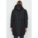 Black Quilted Dip Hem Parka