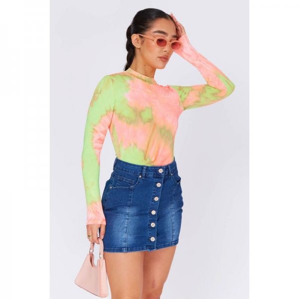 NEON - PINK Dye high neck bodysuit