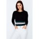 Black Stripe Hem Rib Jumper