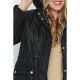 Black Quilted Dip Hem Parka