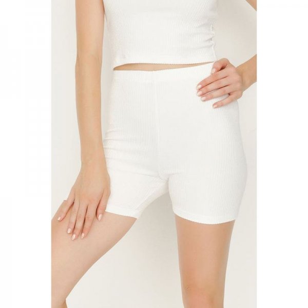 Ivory Waffle Racer Vest & Cycling Short Set