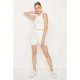 Ivory Waffle Racer Vest & Cycling Short Set