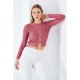 Rose Cable Crop Splt Front Jumper