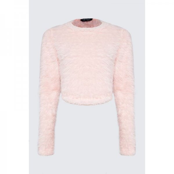 Pink Fluffy Cut And Sew Jumper