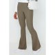 Khaki Textured Rib Flares