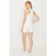 Ivory Waffle Racer Vest & Cycling Short Set