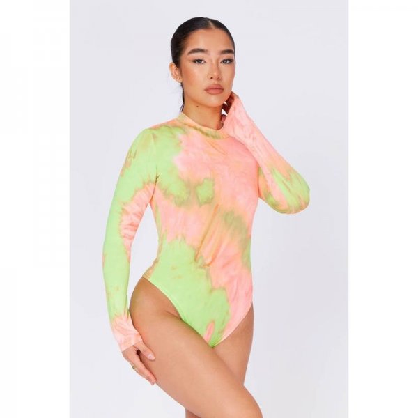 NEON - PINK Dye high neck bodysuit