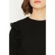 Black Plisse Ruffle Sweat