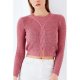 Rose Cable Crop Splt Front Jumper